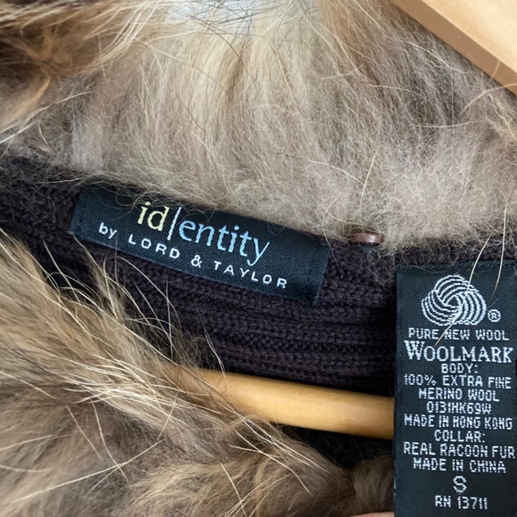 New Lord & Taylor Identity merino wool fur sweater - Picture 2 of 8